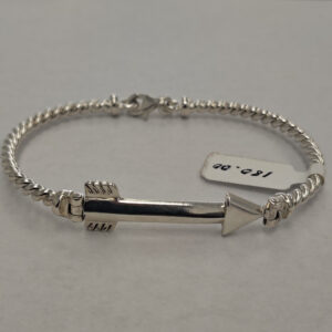 925 Sterling Silver Twisted Arrow Bangle