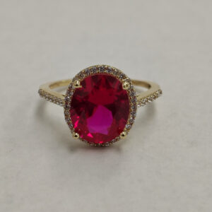 10K Yellow Gold Ruby Stone Ring
