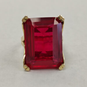 10K Yellow Gold Ruby Stone Ring