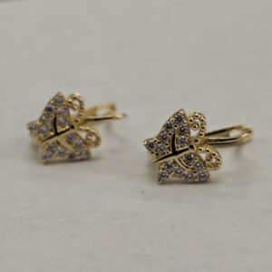 14K Yellow Gold Butterfly Earrings