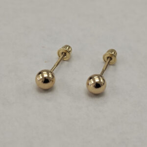 14K Yellow Gold Ball Earrings