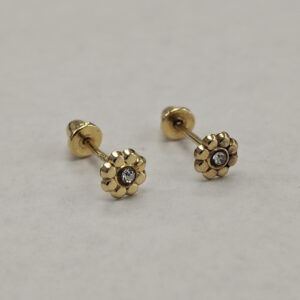 14k Yellow Gold Flower Earrings