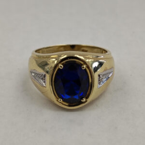 10K Yellow Gold Sapphire Stone Ring
