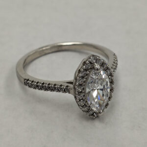 14K White Gold Engagement Ring