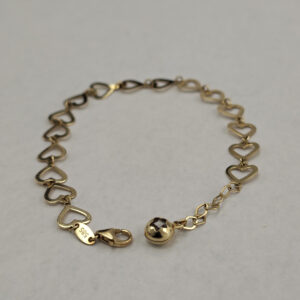 14K Yellow Gold Heart Bracelet