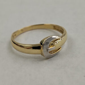 14K Yellow and White Gold Belt Ring