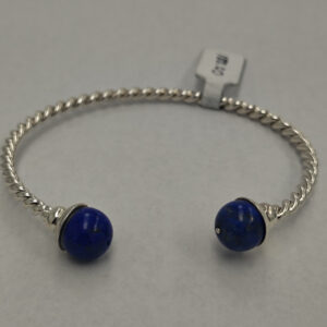 925 Silver Twisted and Blue Bangle